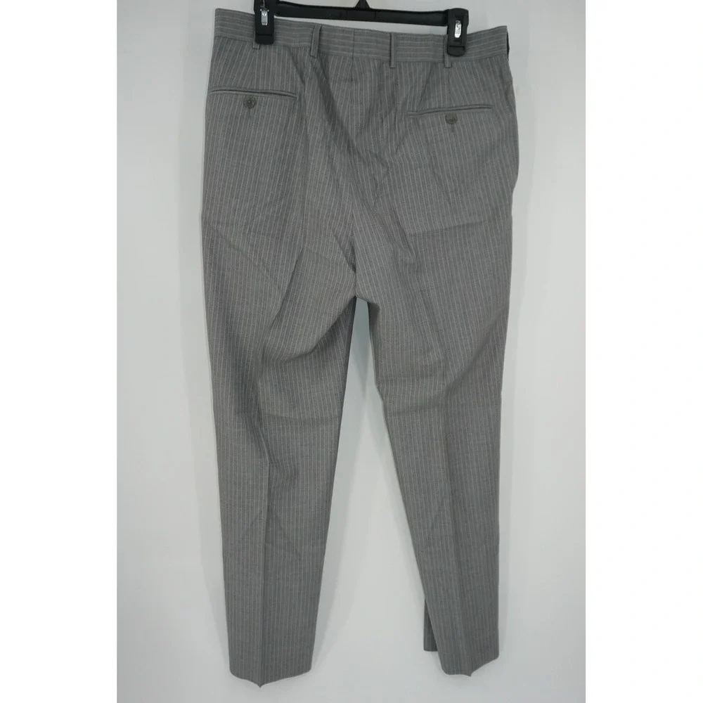 Z Zegna Suit Gray Striped Wool Silk 2 Piece Men's IT 50 Slim 40R US 35x31